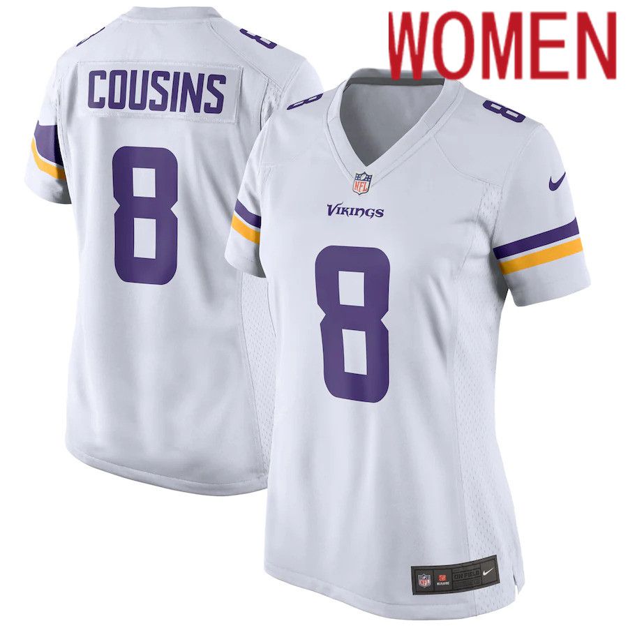 Women Minnesota Vikings #8 Kirk Cousins Nike White Game NFL Jersey